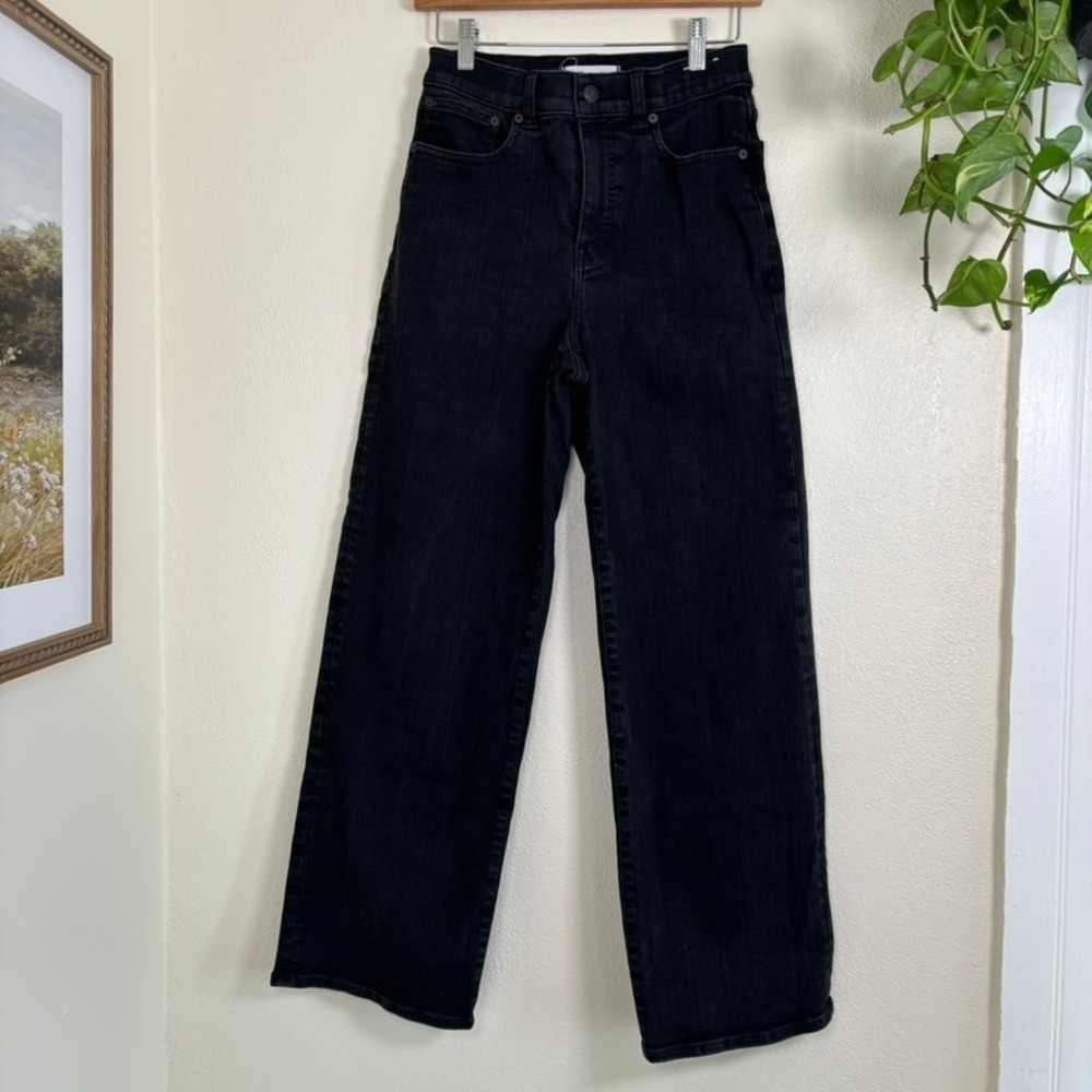 Madewell the perfect vintage wide leg jean size 26 faded black high rise